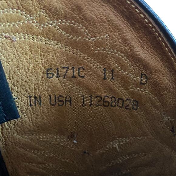 Tony Lama Brown & Black Leather Cowboy Boots Mens 11 D Western Rodeo 6171 - Picture 8 of 10